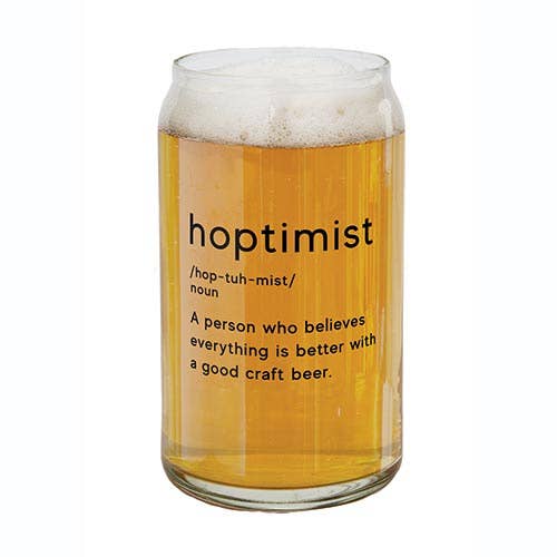 Hoptimist Beer Can Glass