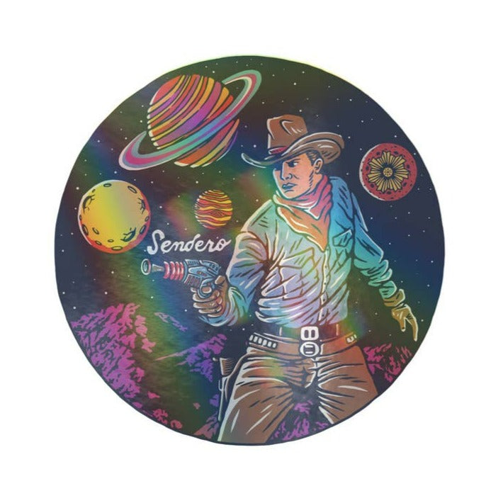 Cosmic Cowboy Holographic Sticker