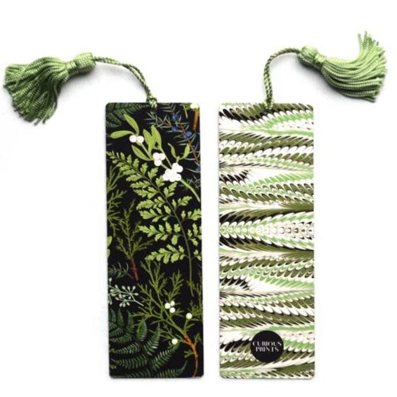 Botanical Fern and Marbled Tassel Bookmark