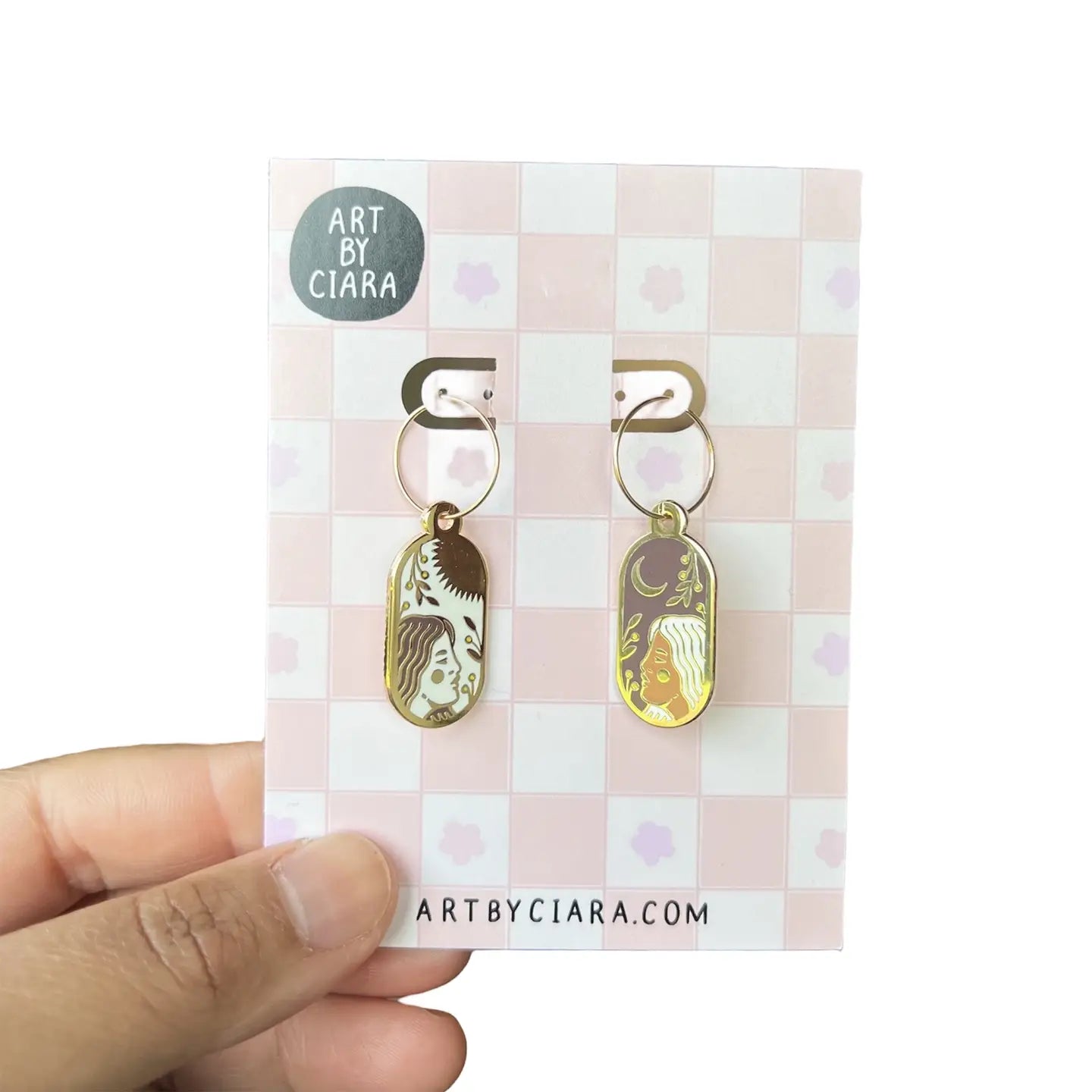 Gold Filled Day and Night Hoop Earrings