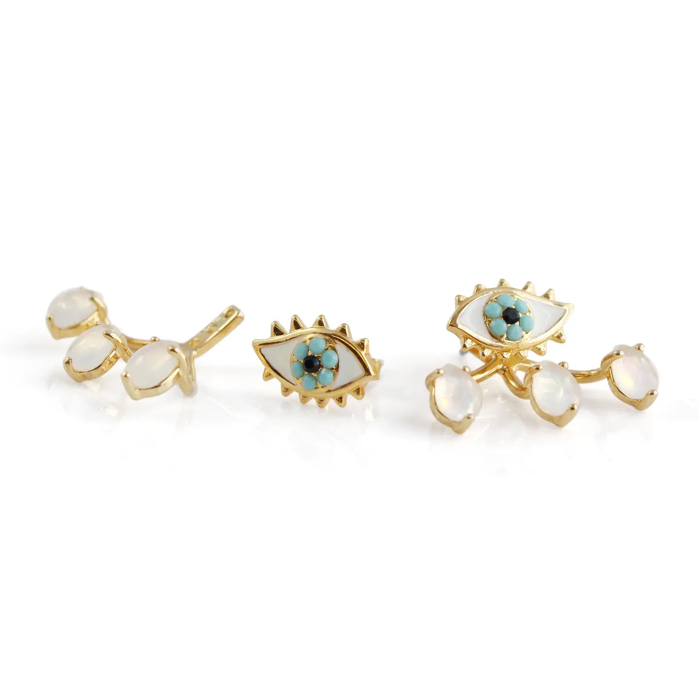 Eye Ear Jacket Earrings
