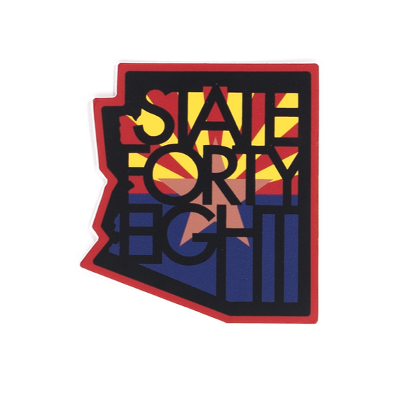 State Forty Eight Flag Sticker