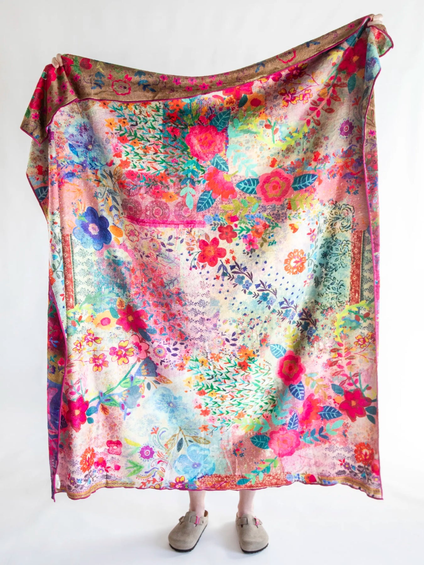 Cozy Throw Blanket- Jewel Borders