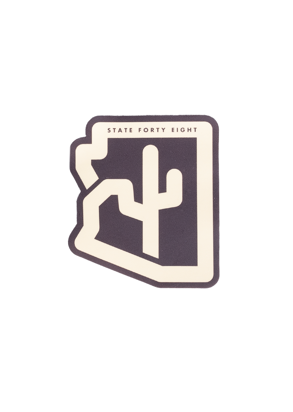 State Forty Eight Cream Cactus State Outline Sticker