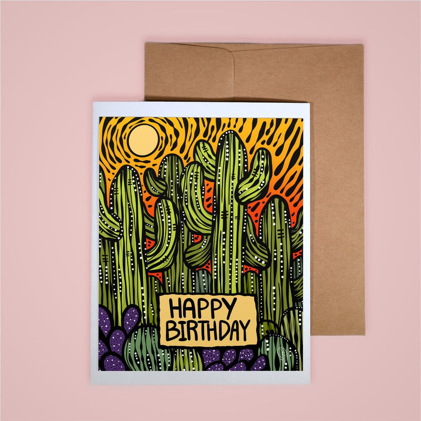Happy Birthday Saguaros Card