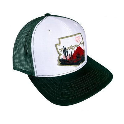 Heart of the Desert Trucker - White/Green