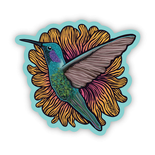Hummingbird Flower Sticker