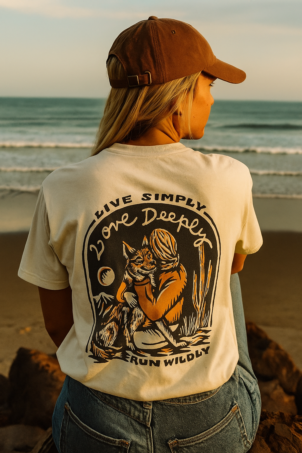 Run Wildly Wolf Hug Crop Tee