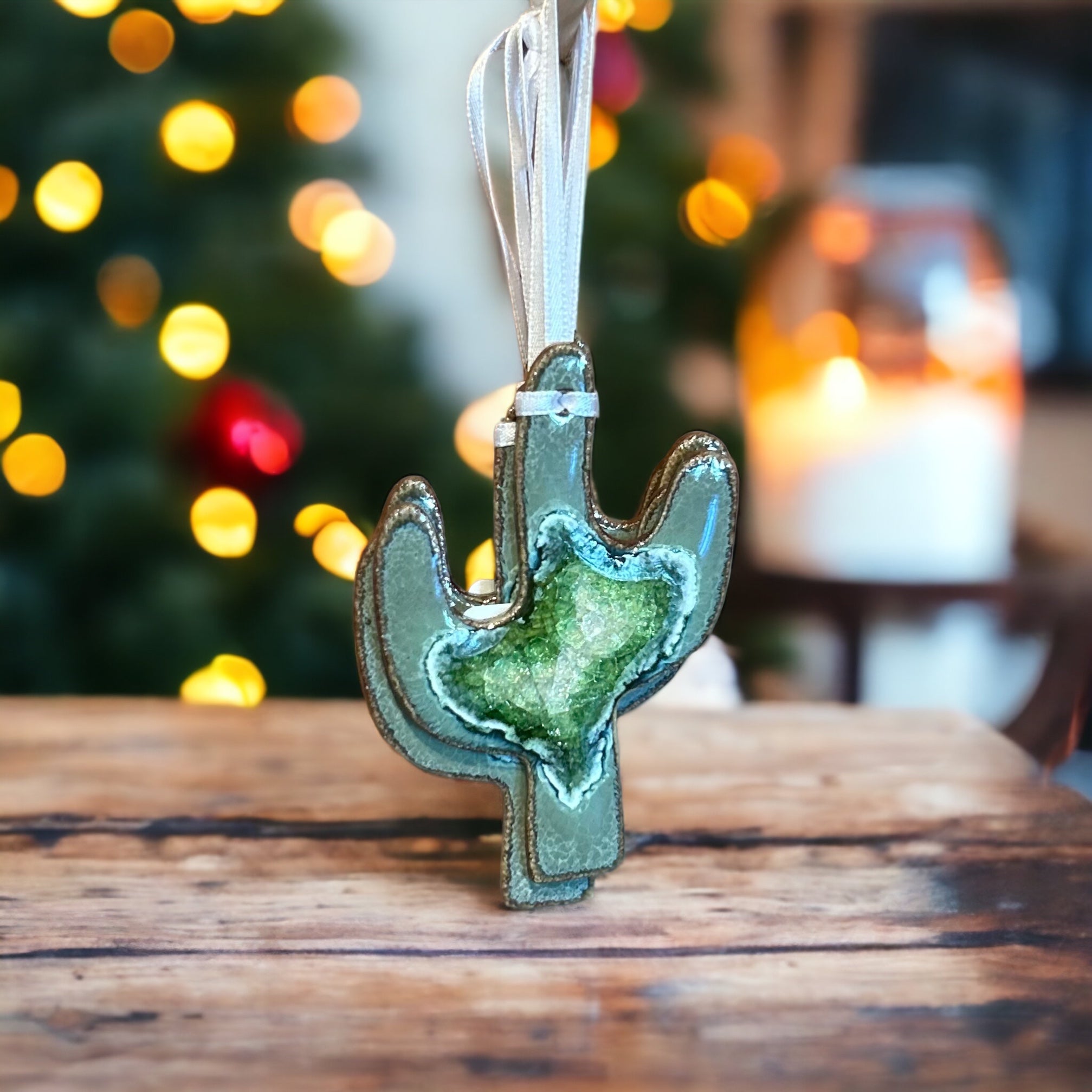 Cactus Geode Ornament