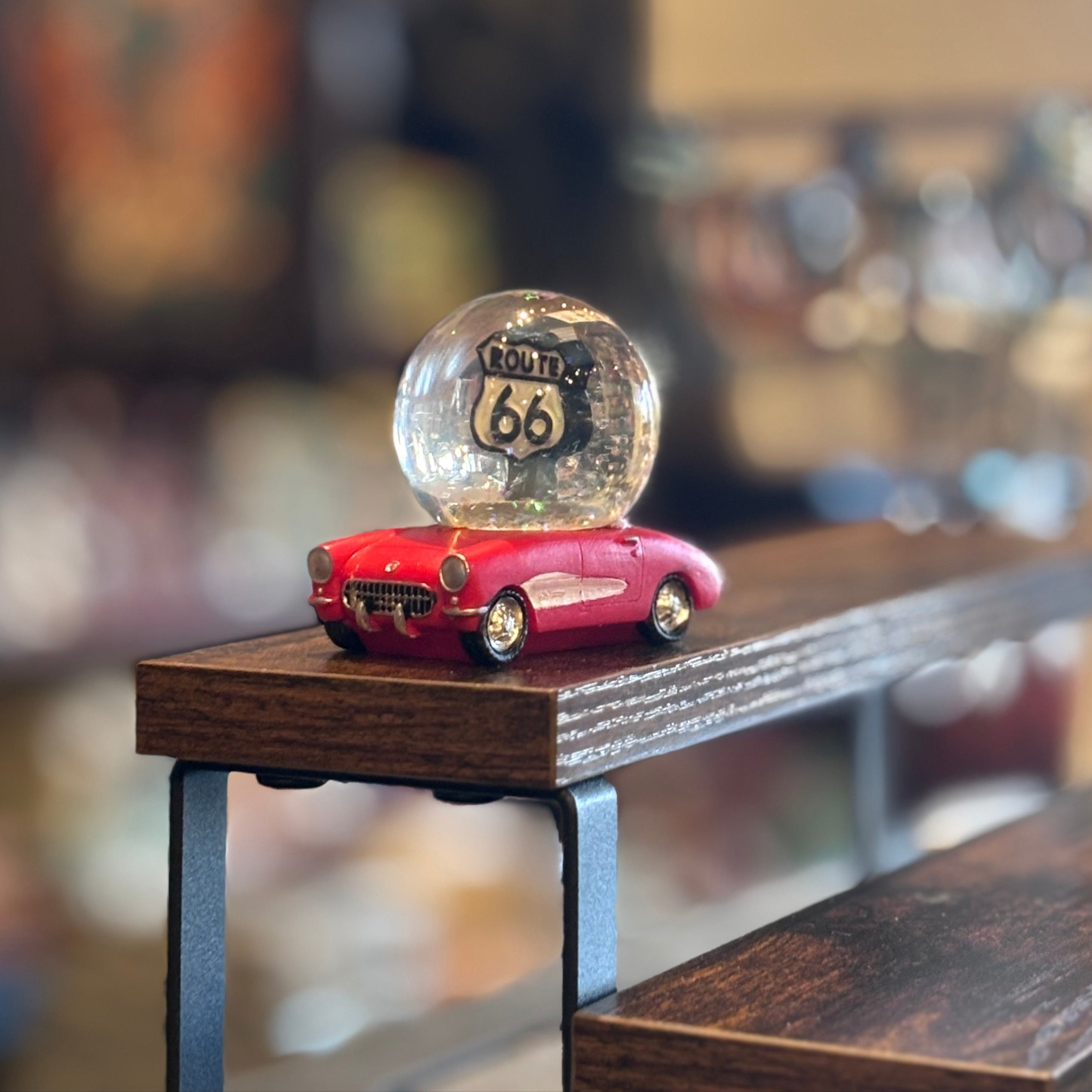 Route 66 Chevy Glitter Globe