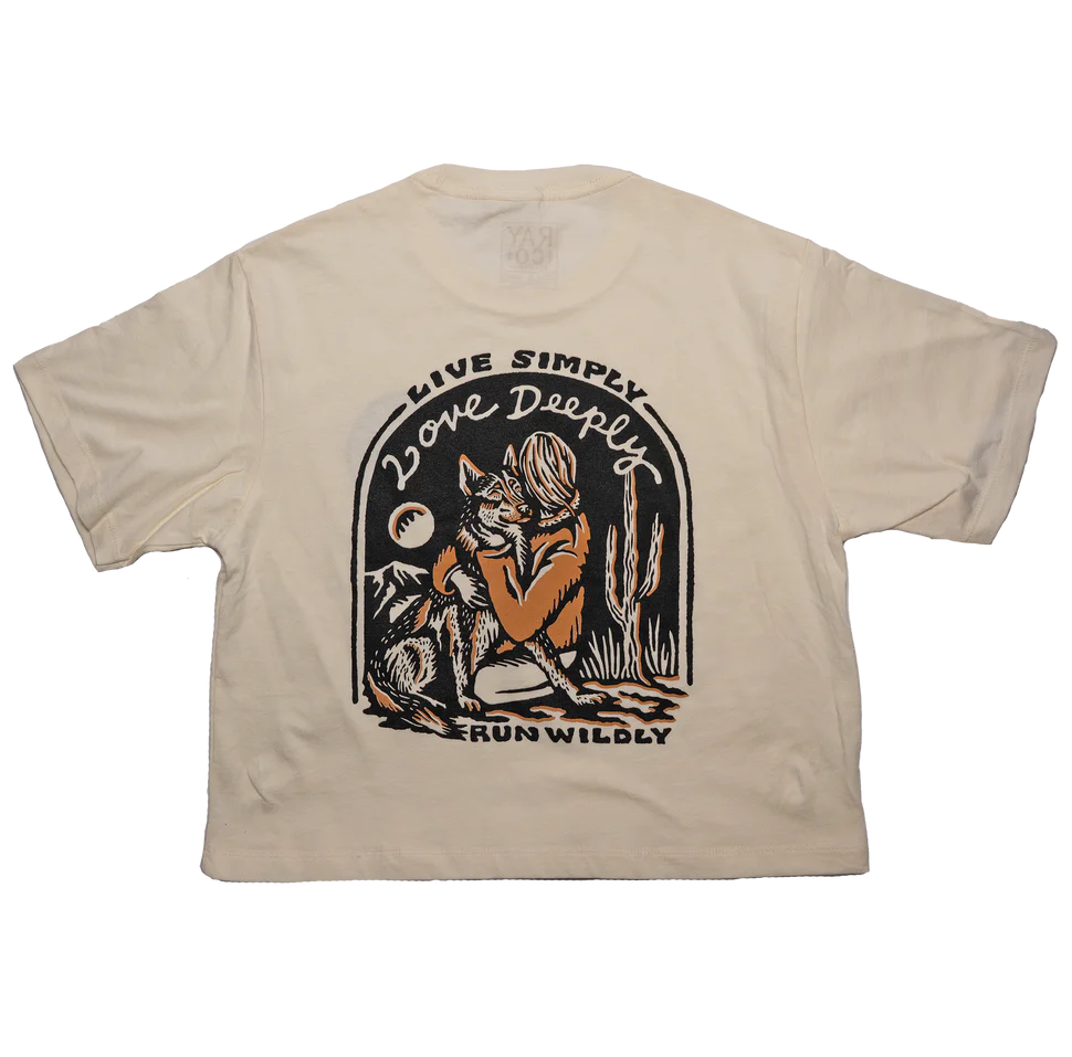 Run Wildly Wolf Hug Crop Tee