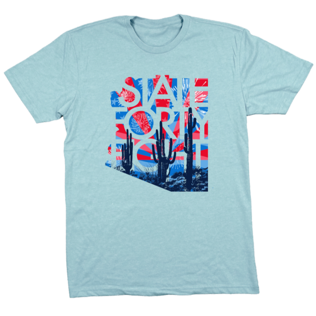 Fourth of July State Forty Eight Tee - Ice Blue