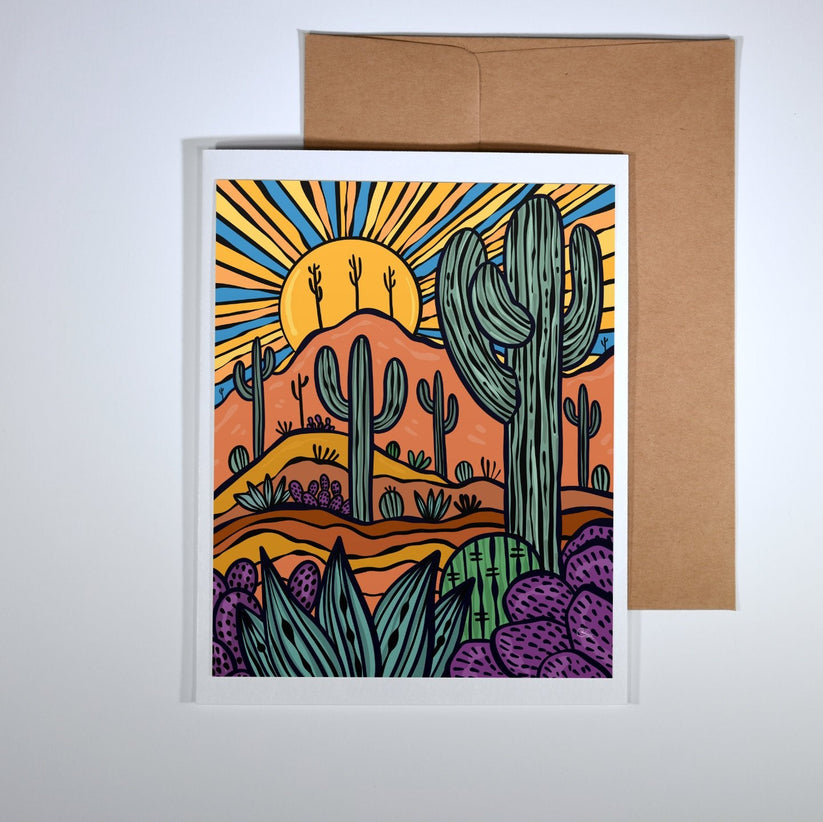 Saguaro Sun Greeting Card
