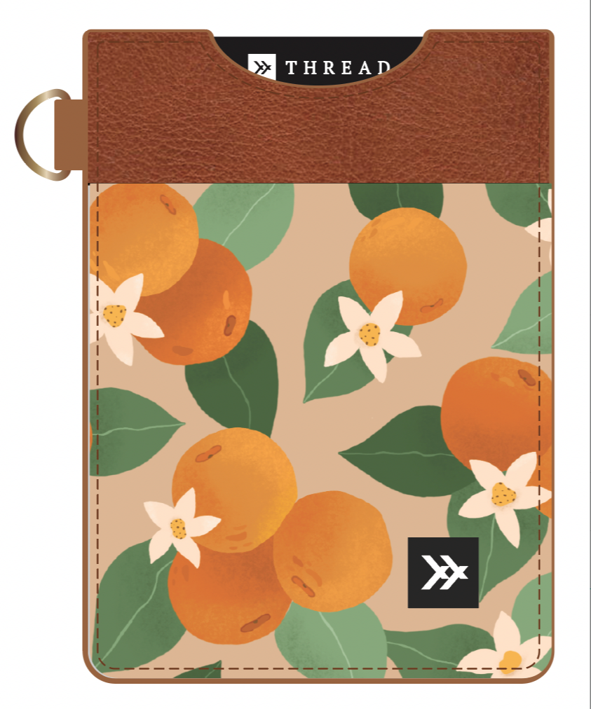 Patterned Vertical Leather Elastic Wallet