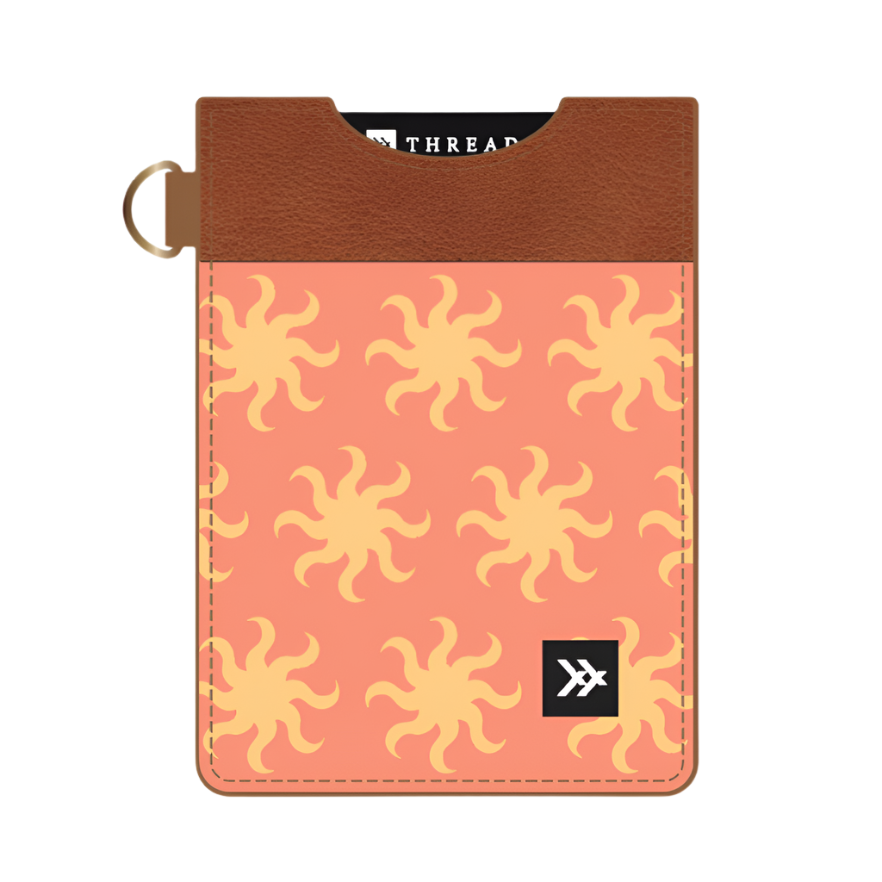 Patterned Vertical Leather Elastic Wallet