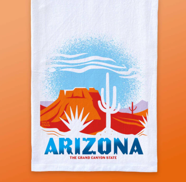 Desert Landscape Tea Towel