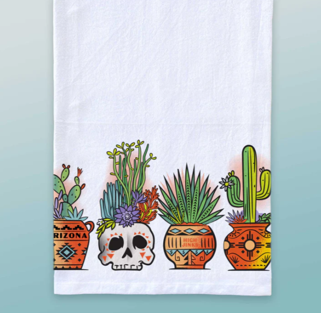 Potted Cactus Tea Towel