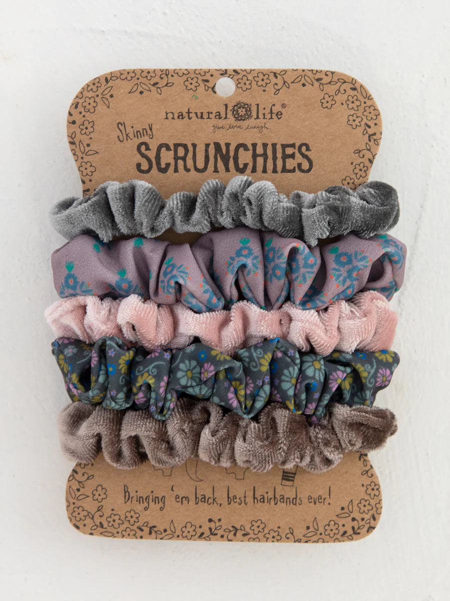 Print and Velvet Scrunchie Set