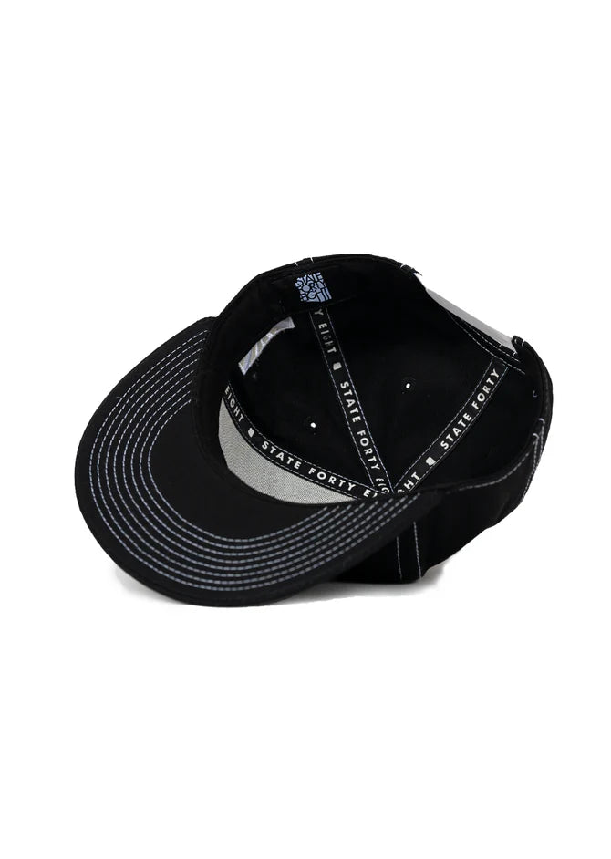 State Forty Eight Snapback Hat Classic Pinstripes  | Black & White
