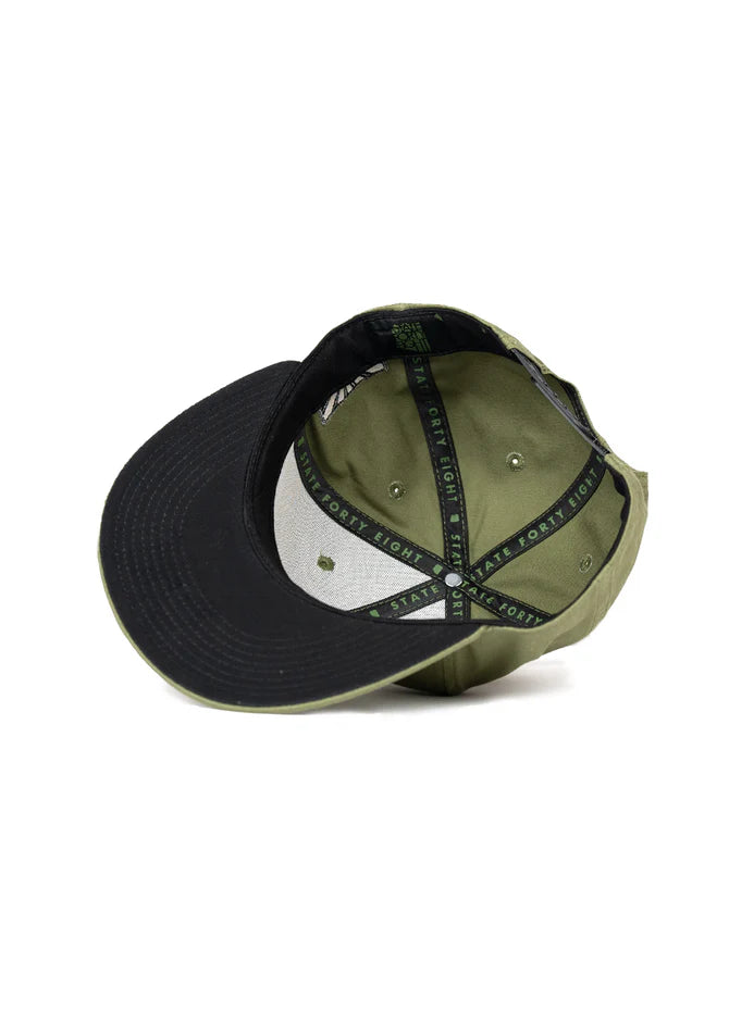 State Forty Eight Snapback Classic Hat | Military Green & Black