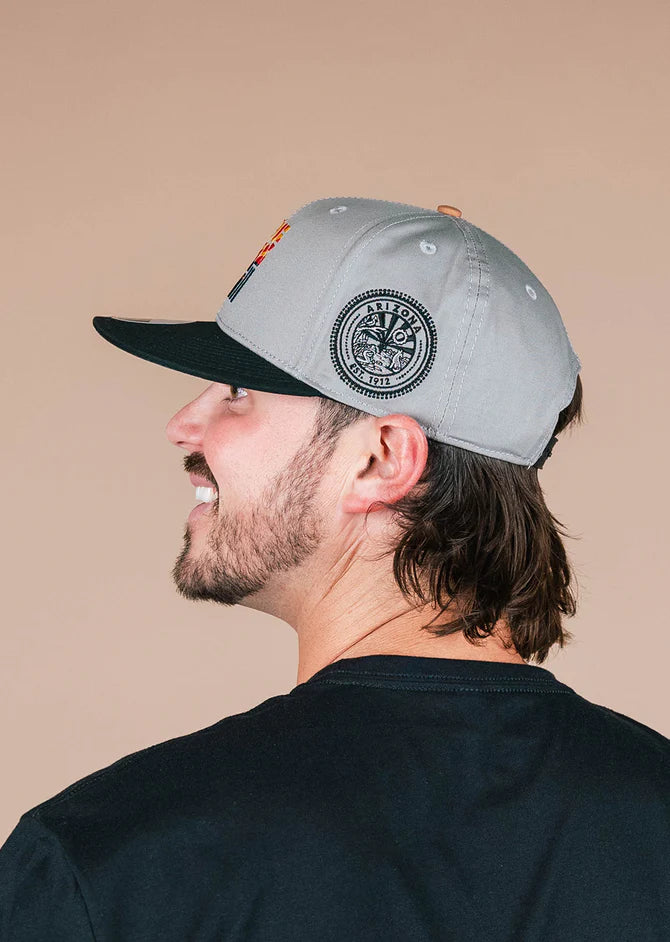 State Forty Eight Snapback Flag Hat | Grey & Black