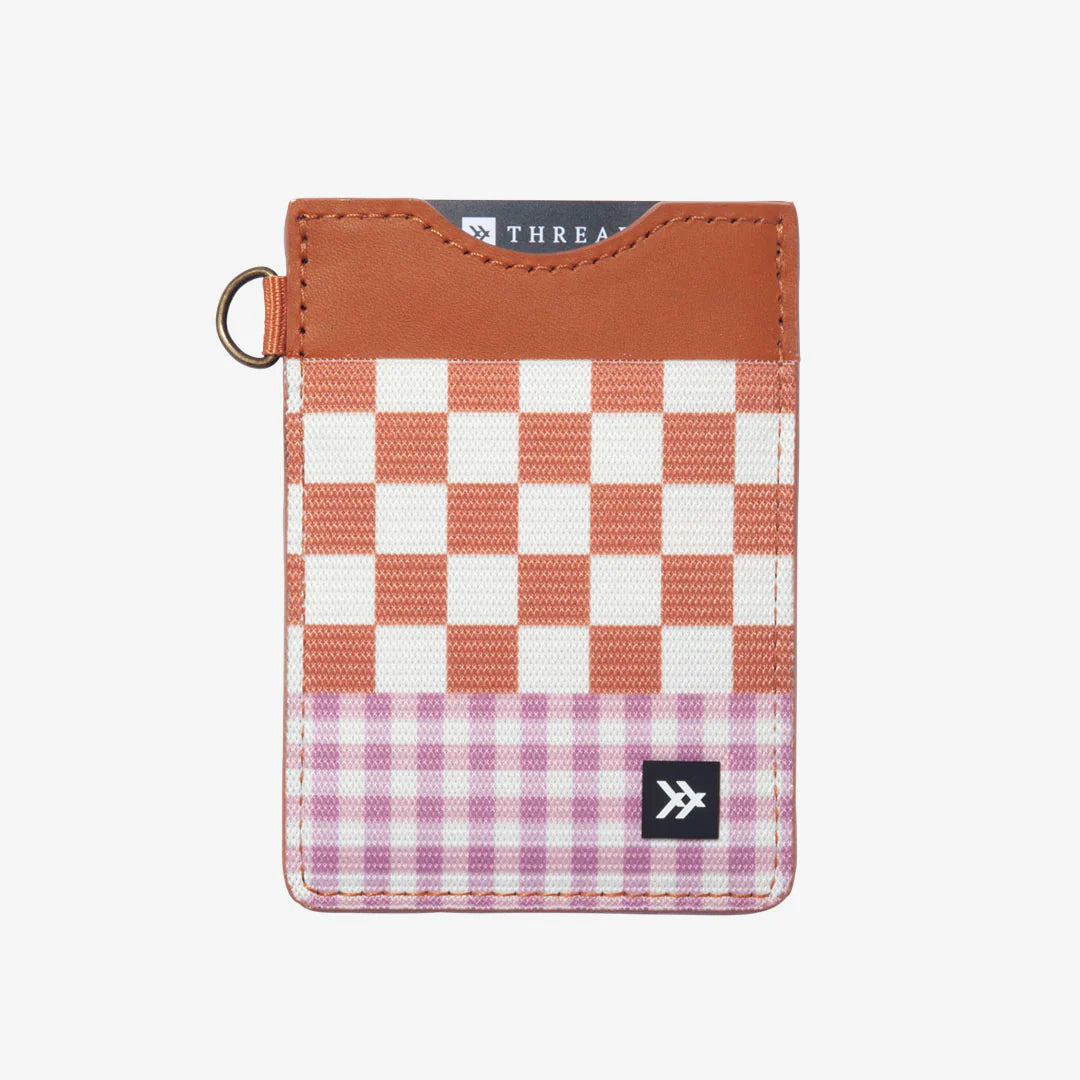 Patterned Vertical Leather Elastic Wallet