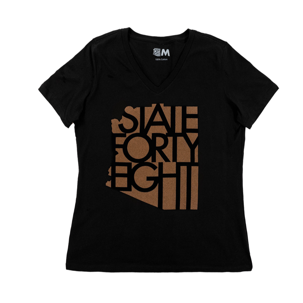 Women's Relaxed V-Neck | Black and Copper