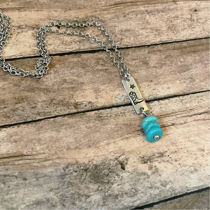 Western Cowboy Boot Necklace