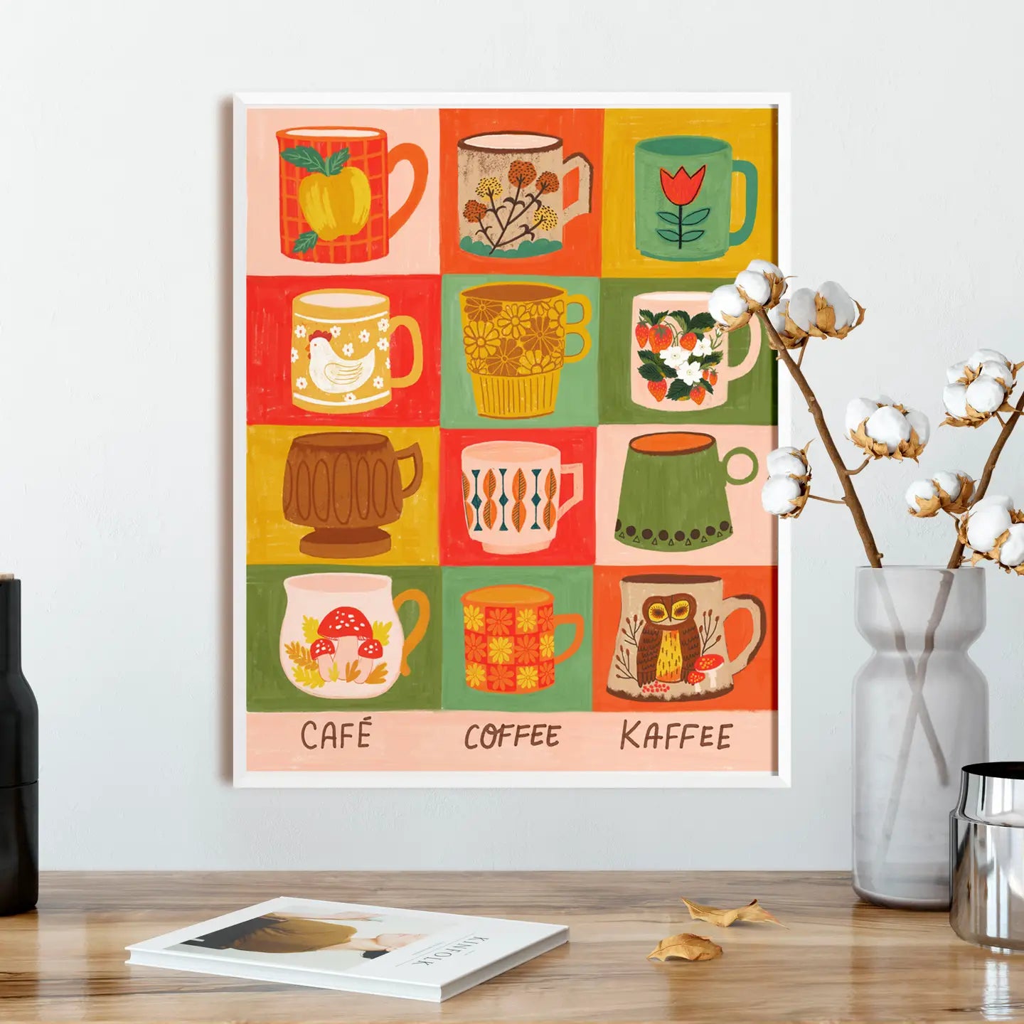 Vintage Coffee Mugs Art Print