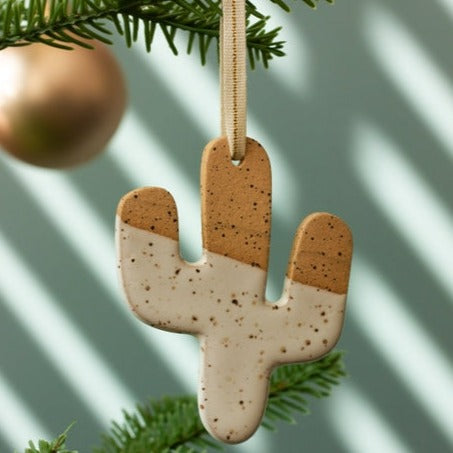 Speckled Cactus Clay Ornament