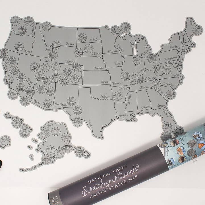 National Park Scratch-Off 10" x 8" Map