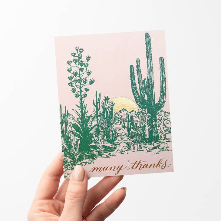 Cactus Sunset Thank You Greeting Card