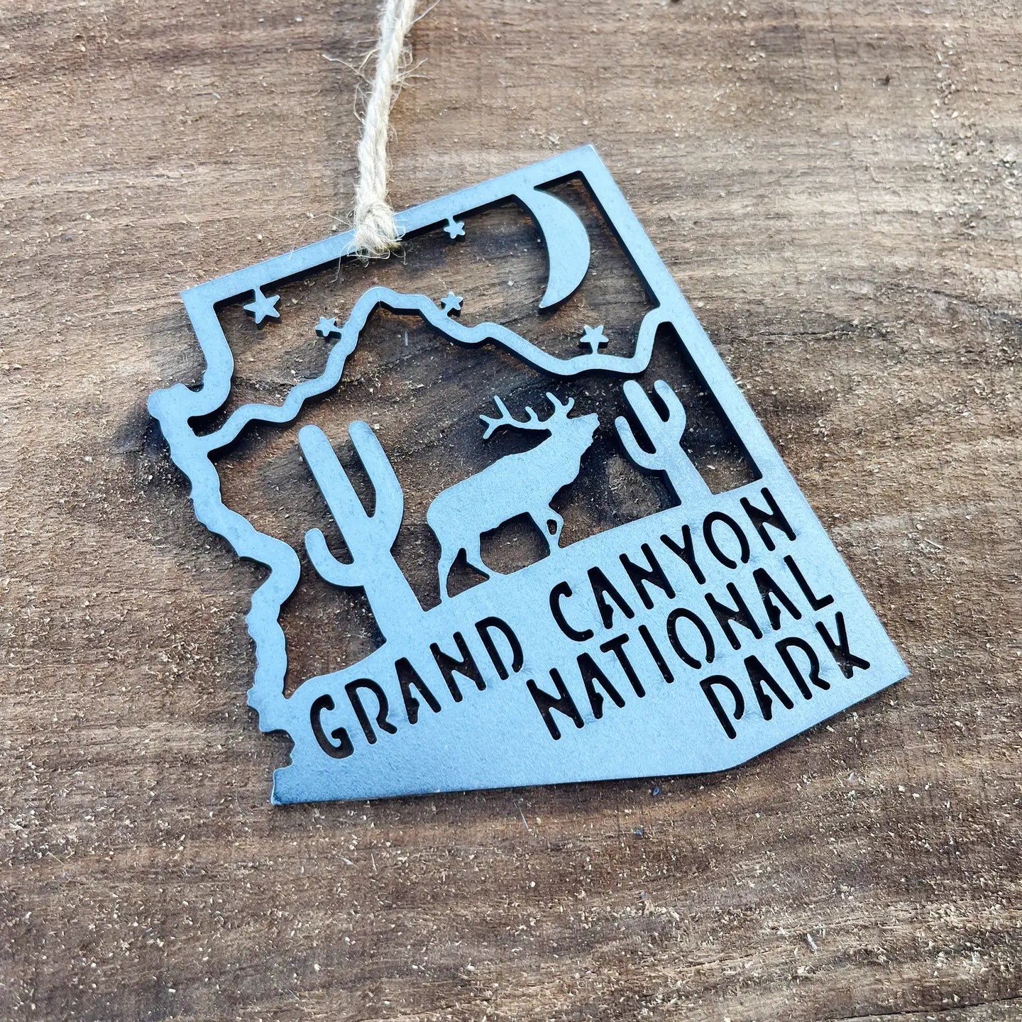 Arizona State Grand Canyon Ornament - Raw Steel