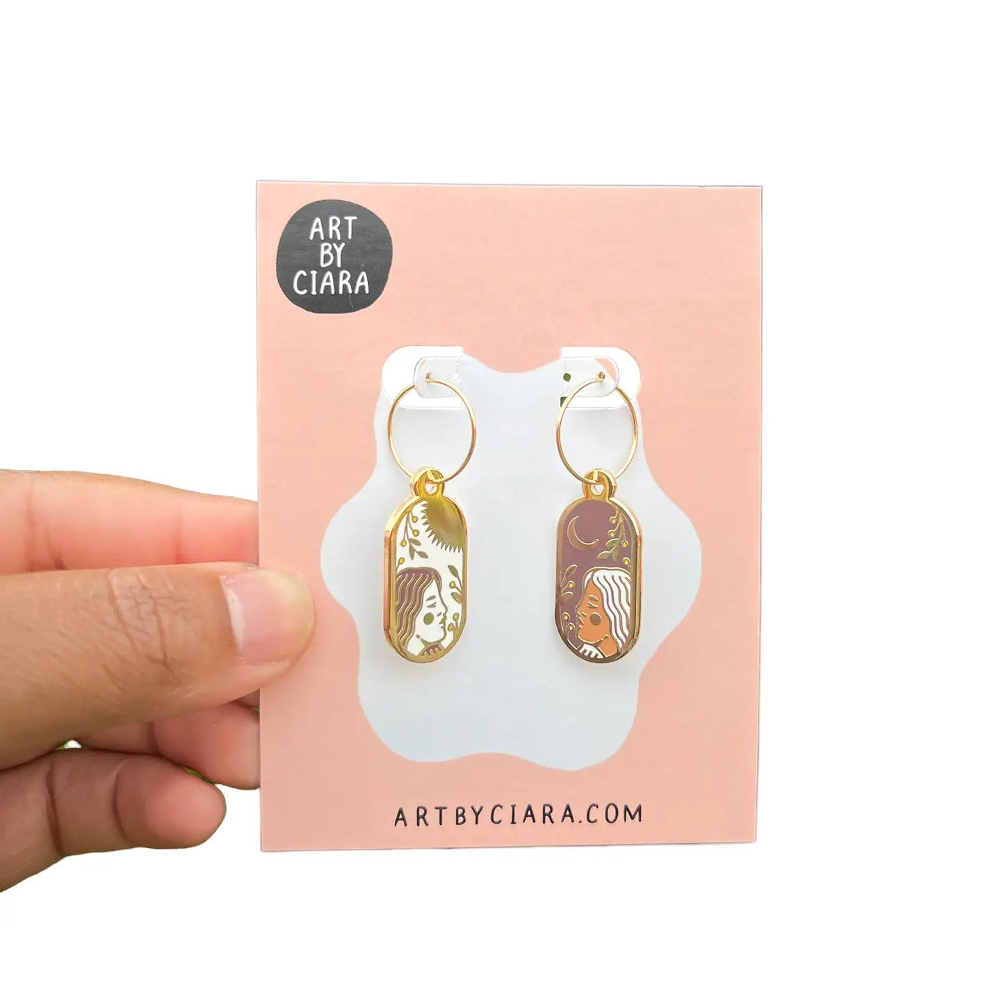 Gold Filled Day and Night Hoop Earrings