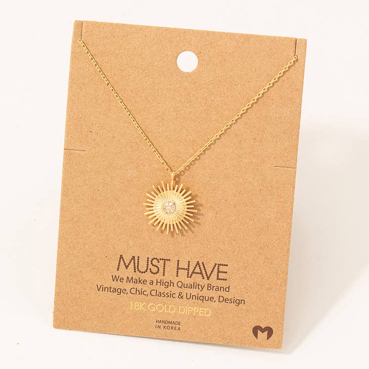 Circle Sun Shine Ray Necklace