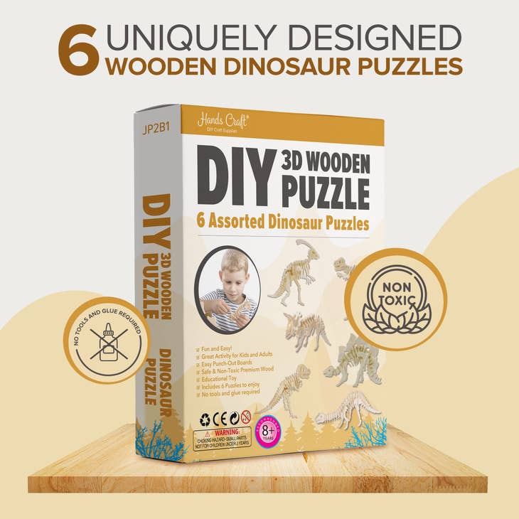 3D Wooden Dinosaur Puzzle Kit