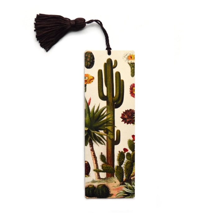 Botanical Cactus and Marbled Tassel Bookmark