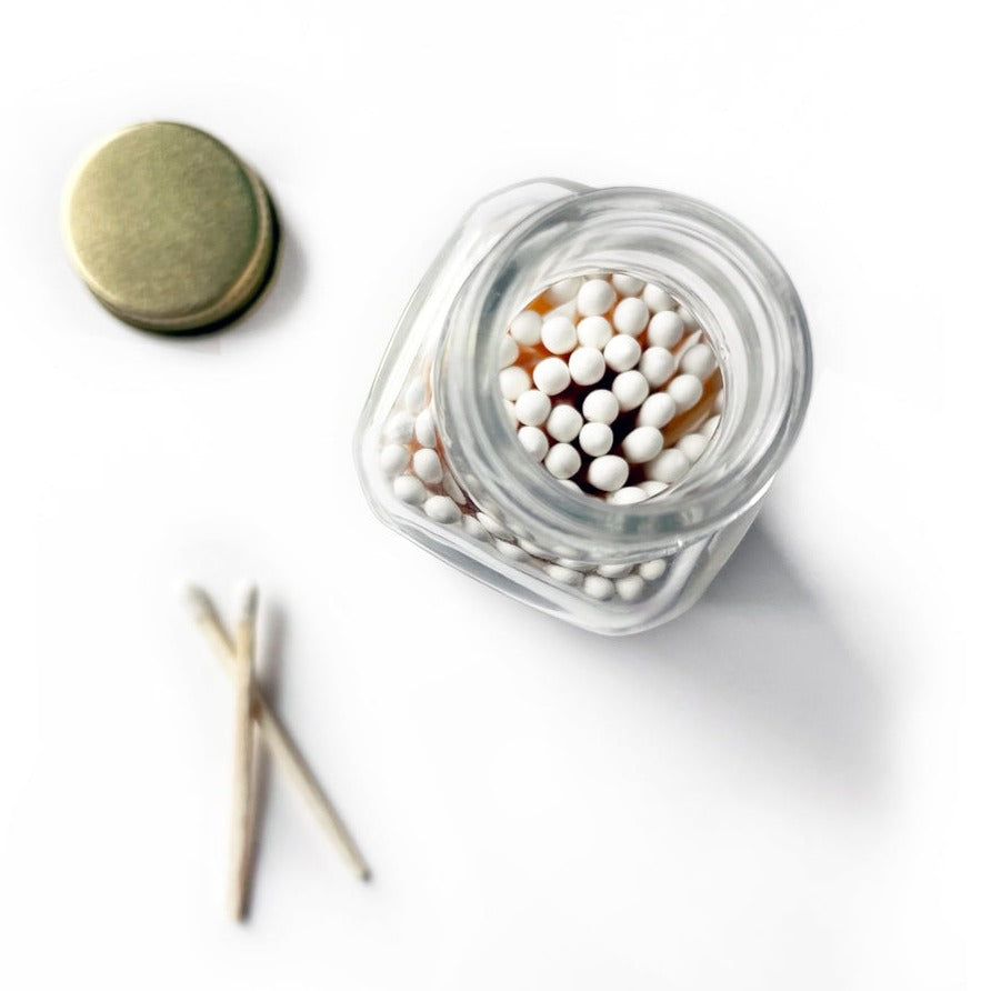 Prickly Pear Cactus White Match Jar