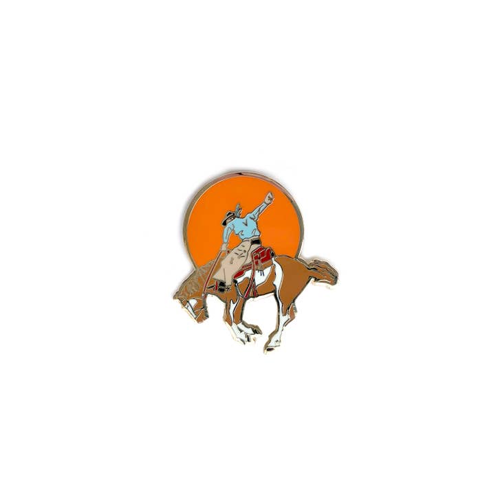 Sunset Cowboy Pin