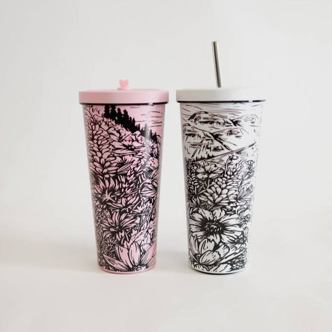 Flower Meadow Travel Tumbler