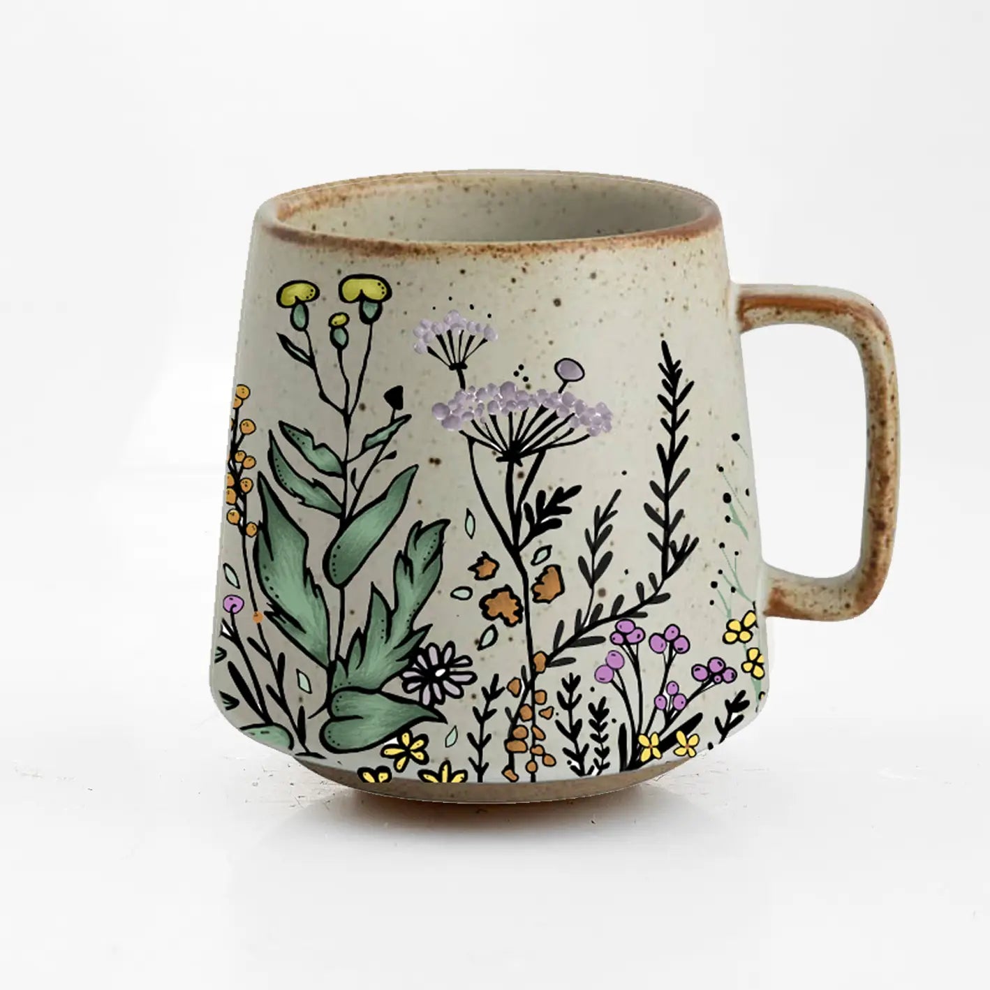 Floral Harmony Stoneware Mug