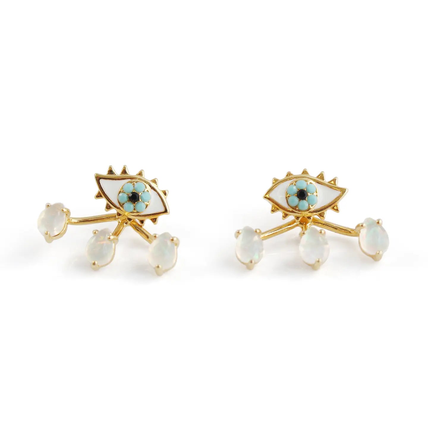 Eye Ear Jacket Earrings