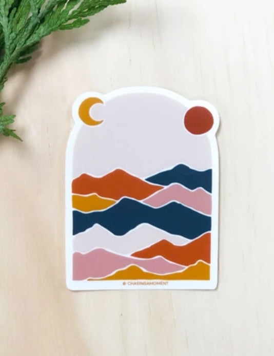 Mountains of the Desert Clear Sticker