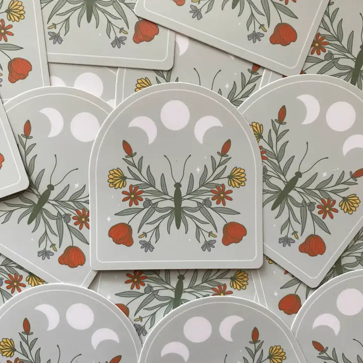 Floral Butterfly Nature Sticker