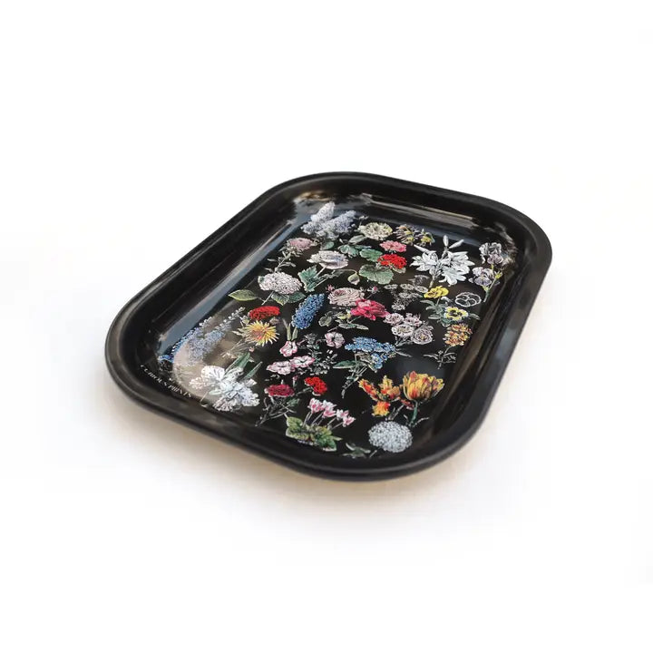 Small Metal Vintage Floral Catchall Tray
