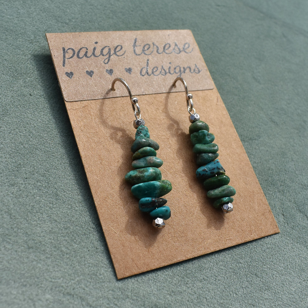 Genuine Turquoise Cairn Earrings