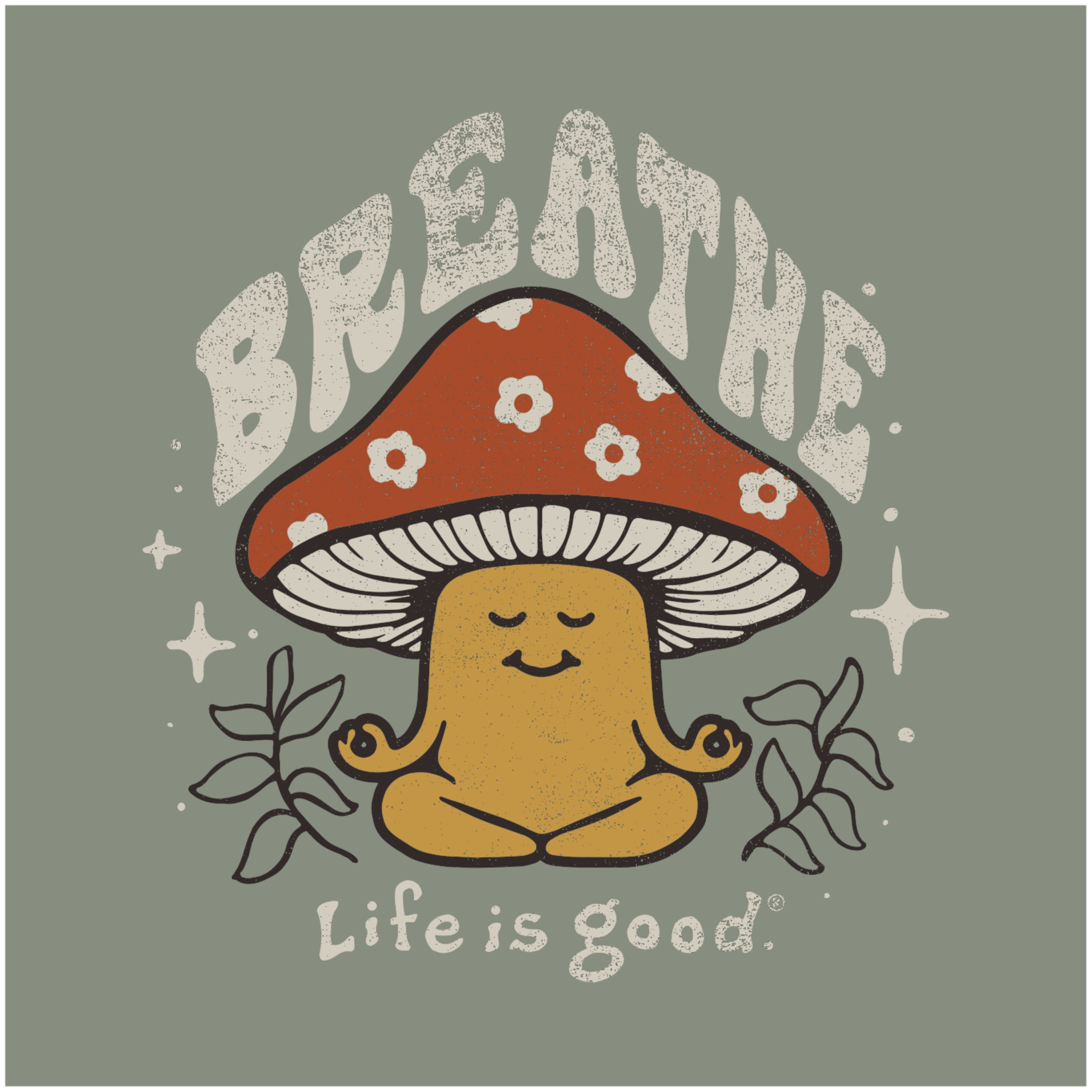 Breathe Mushroom Boxy Crop Tee