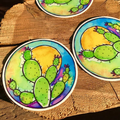 Prickly Pear Watercolor Sticker