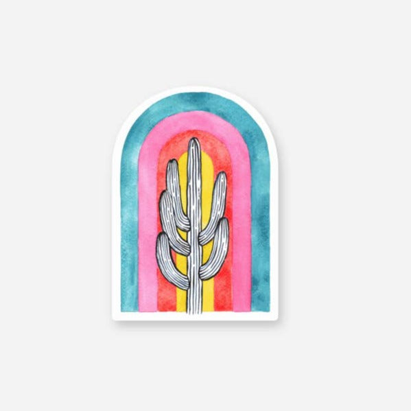 Rainbow Saguaro Sticker