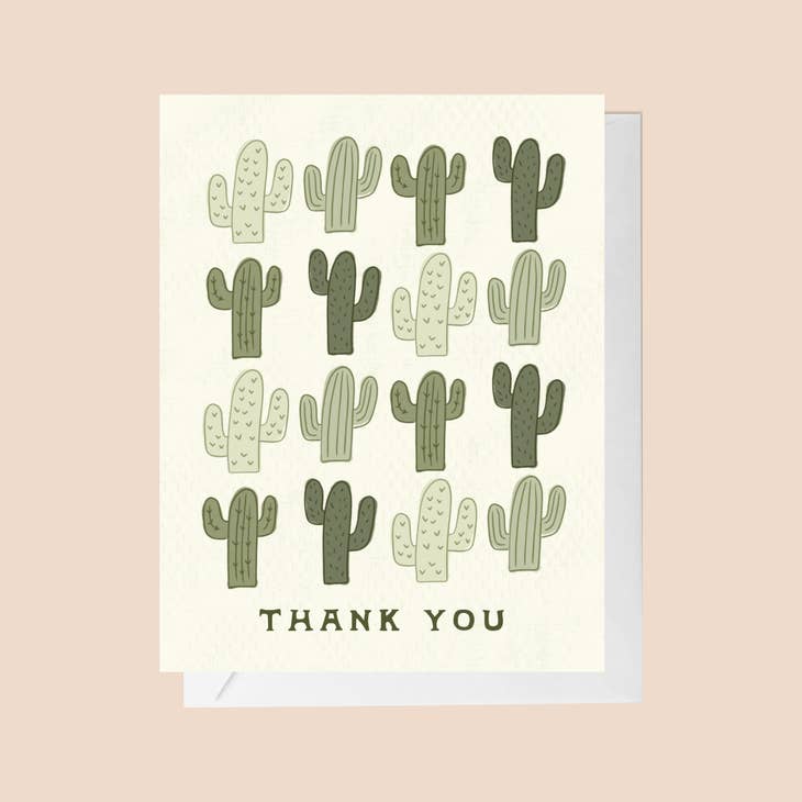 16 Cacti Thank You Greeting Card